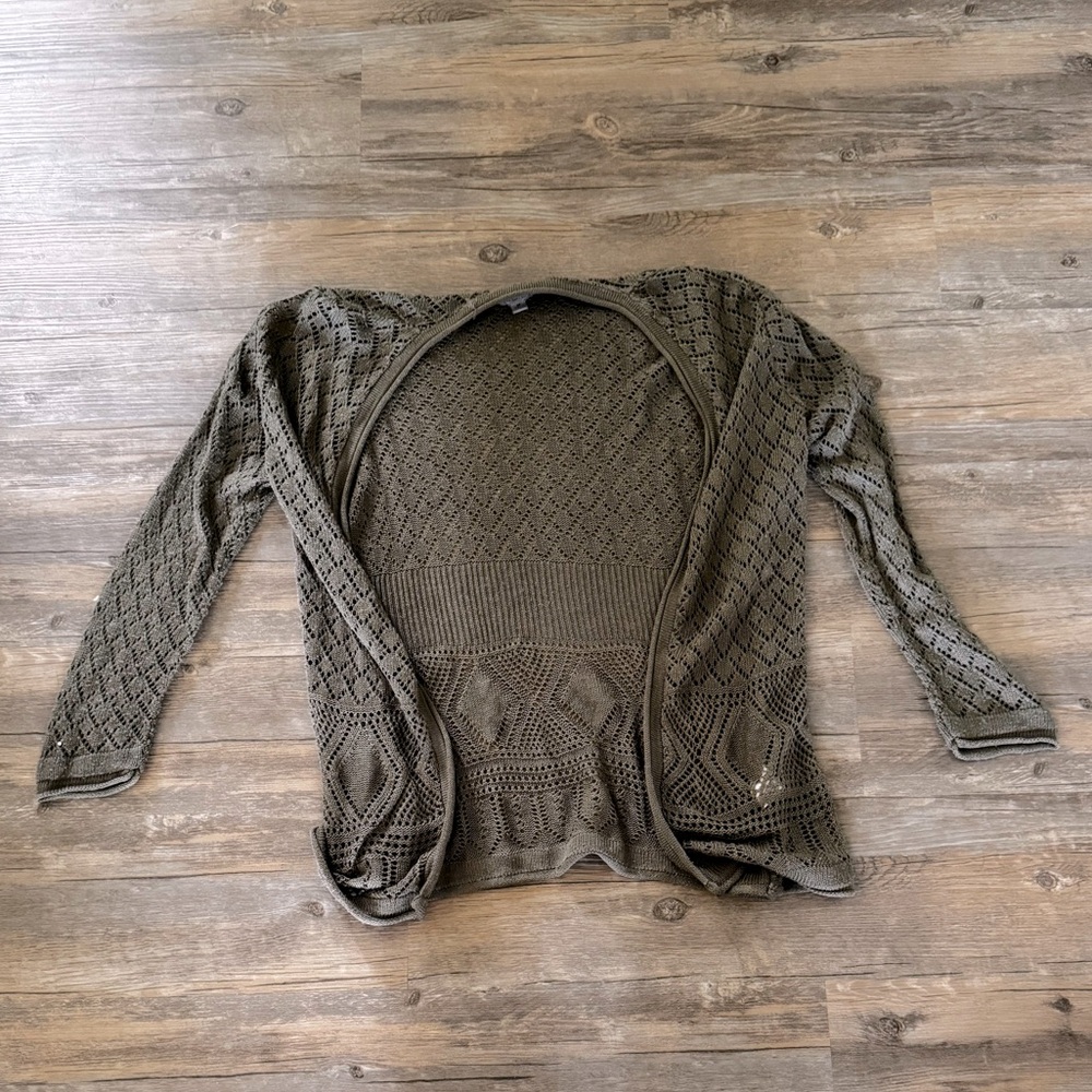 Joseph A green knit cardigan in size M